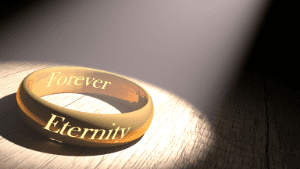 Gold-Ehering mit Gravur - Forever Eternity.