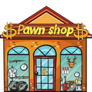 Pawn-Shop, Pfandhaus als Zeichnung.